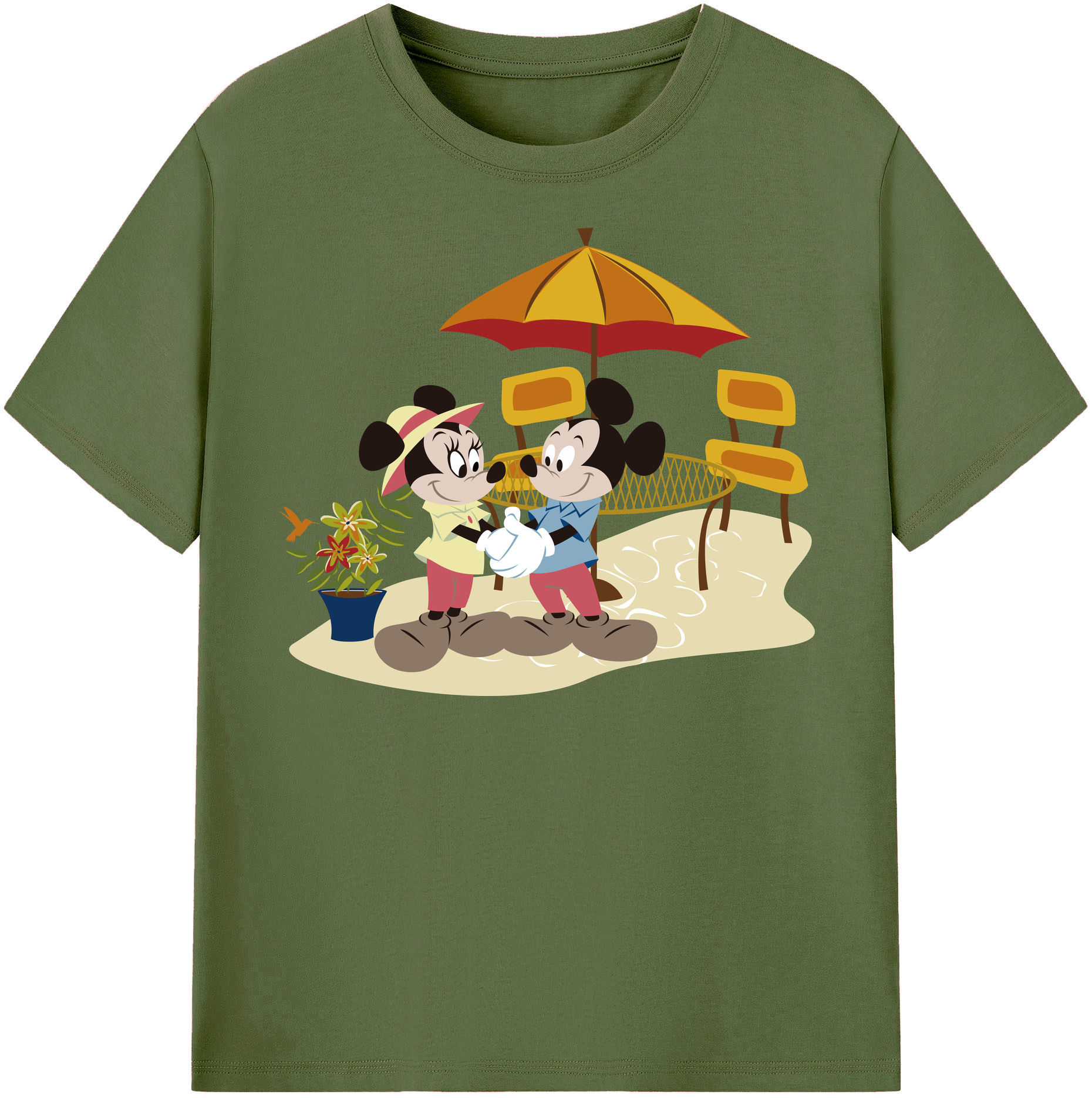 （画像用） ミッキーマウス Mickey Mouse 綿100％半袖Tシャツ（フロントプリント）